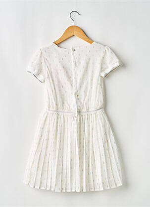Robe mi-longue doublure manches courtes blanc BOBOLI fille