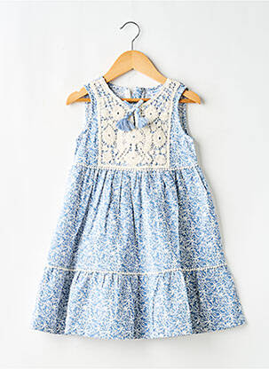 Robe mi-longue fermeture zippée au dos sans manche bleu MAYORAL fille