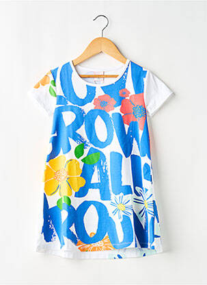 Robe mi-longue manches courtes manches courtes bleu BOBOLI fille