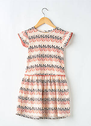 Robe mi-longue manches courtes manches courtes orange BOBOLI fille