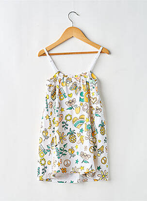 Robe mi-longue fines bretelles fines bretelles blanc BOBOLI fille
