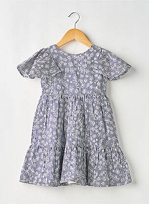 Robe mi-longue doublure manches courtes bleu MAYORAL fille