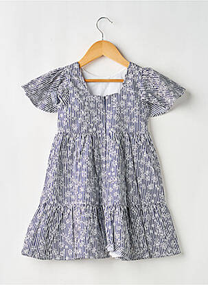 Robe mi-longue doublure manches courtes bleu MAYORAL fille