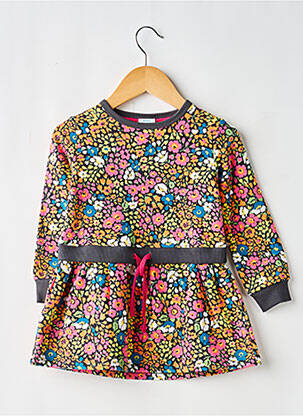 Robe mi-longue col rond manches longues orange BOBOLI fille