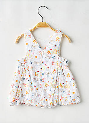 Robe mi-longue sans manche sans manche blanc BABY BOL fille