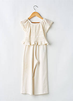 Combi-pantalon col rond manches courtes beige MAYORAL fille