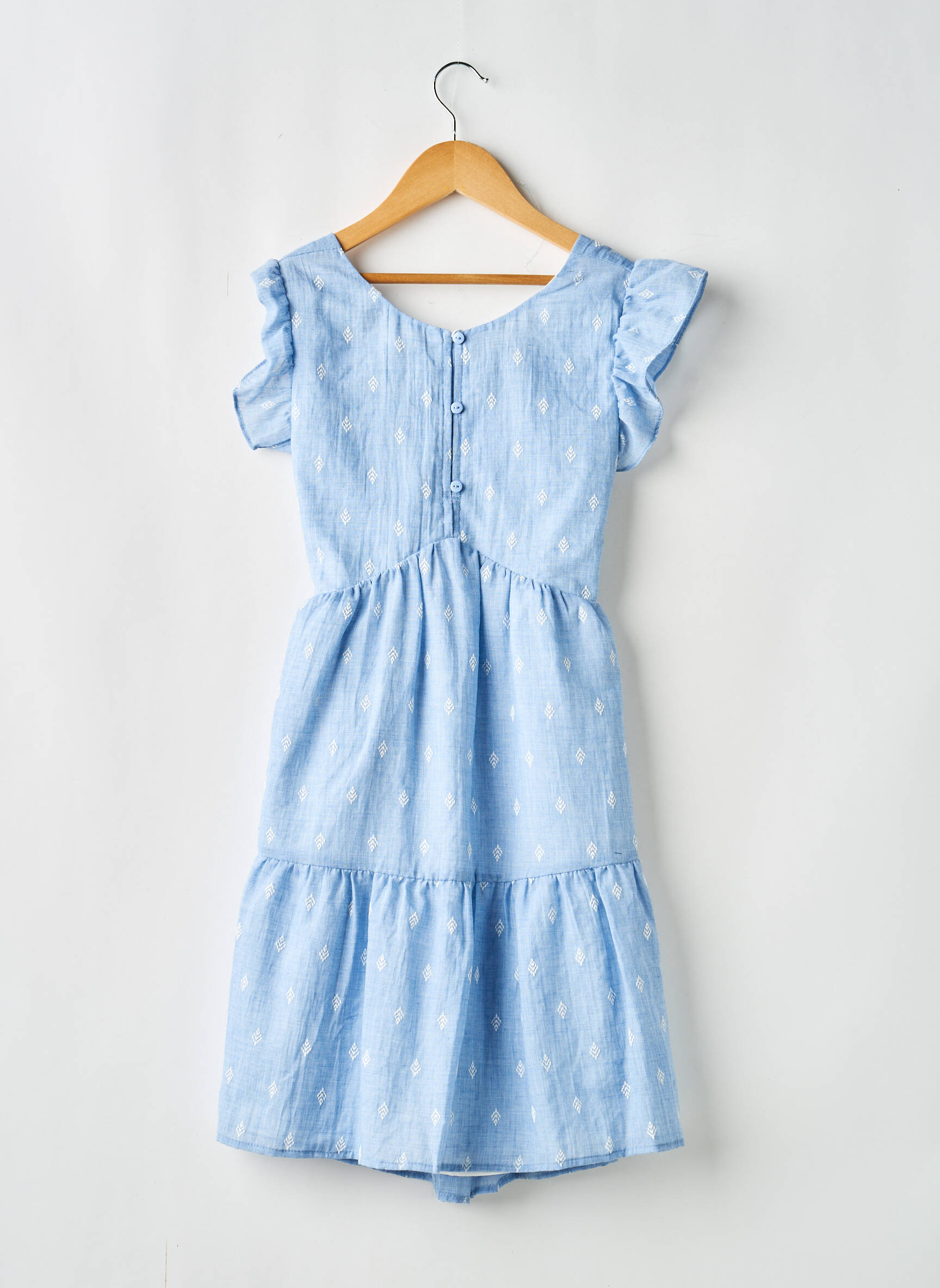 Robe mi-longue doublure manches courtes bleu MAYORAL fille