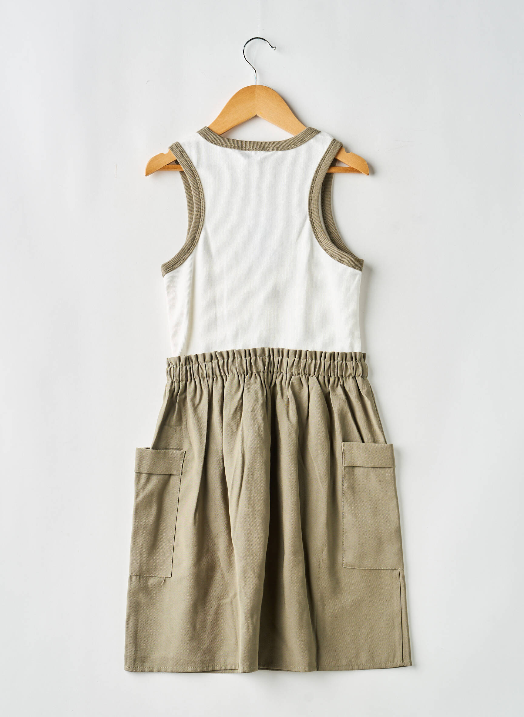 Robe mi-longue col rond sans manche vert MAYORAL fille