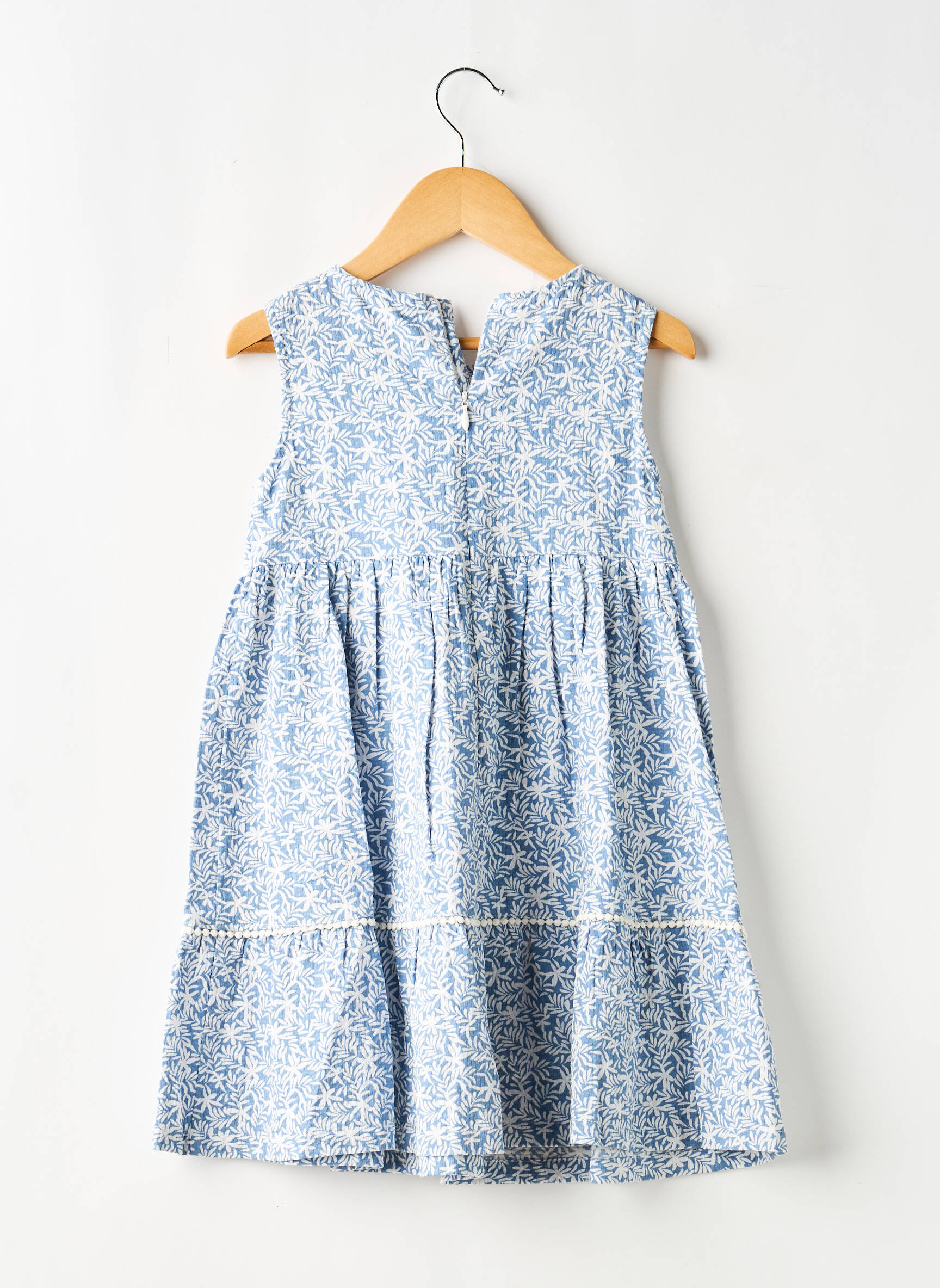 Robe mi-longue fermeture zippée au dos sans manche bleu MAYORAL fille