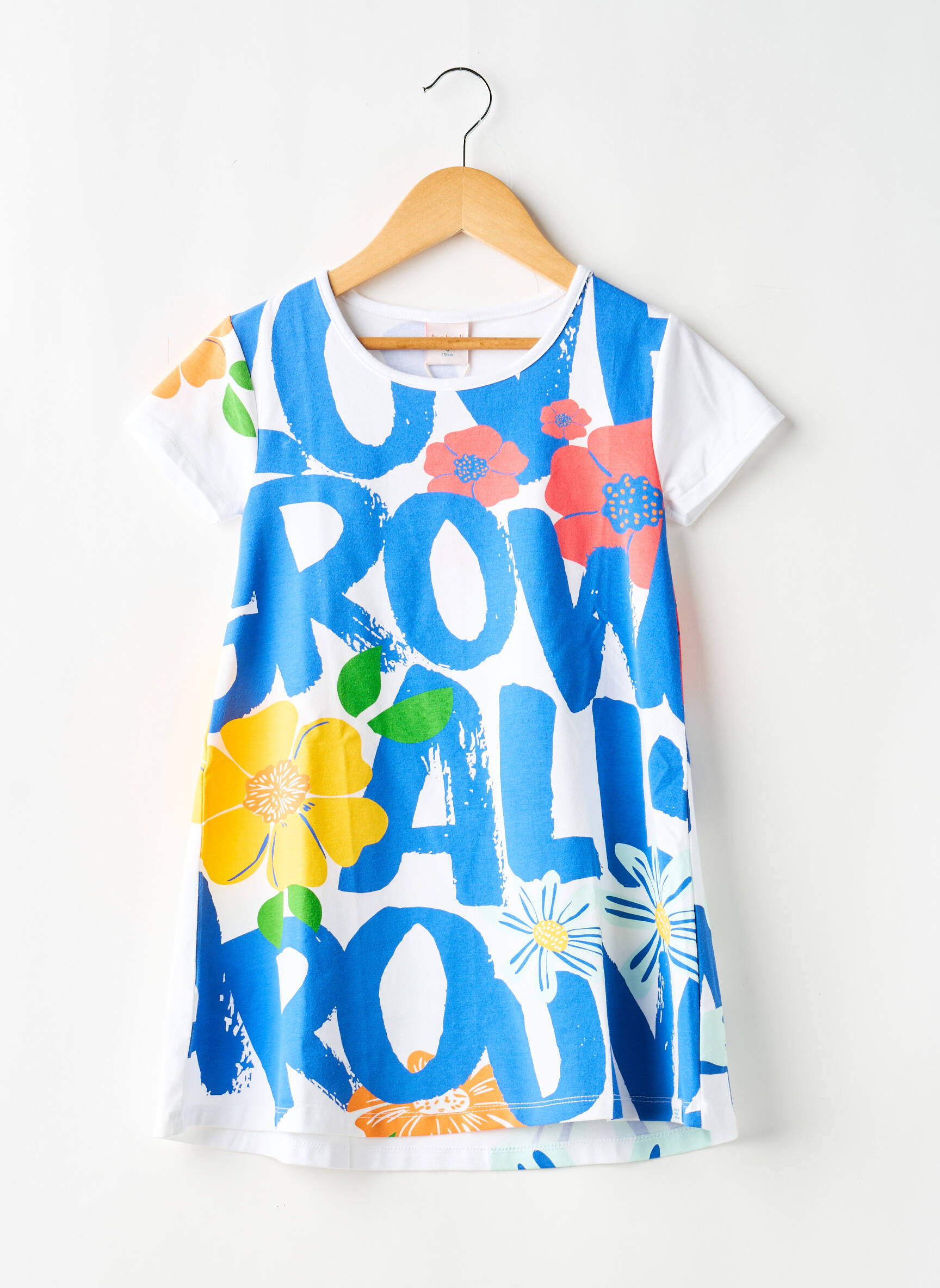 Robe mi-longue manches courtes manches courtes bleu BOBOLI fille