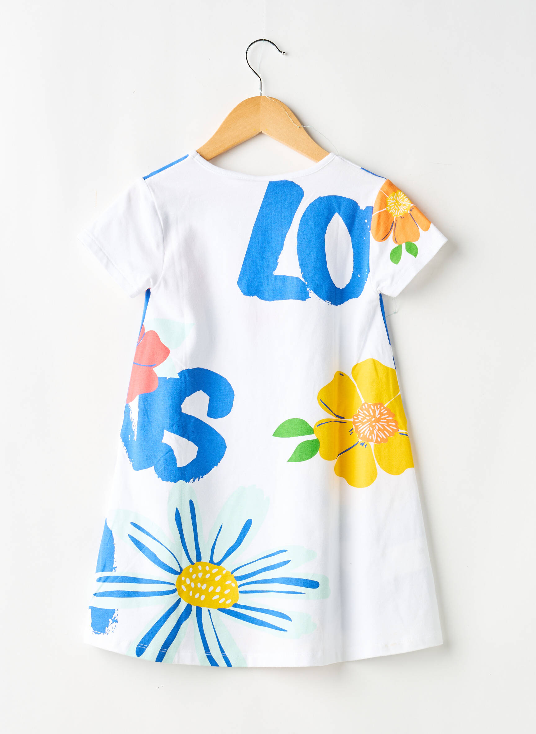Robe mi-longue manches courtes manches courtes bleu BOBOLI fille