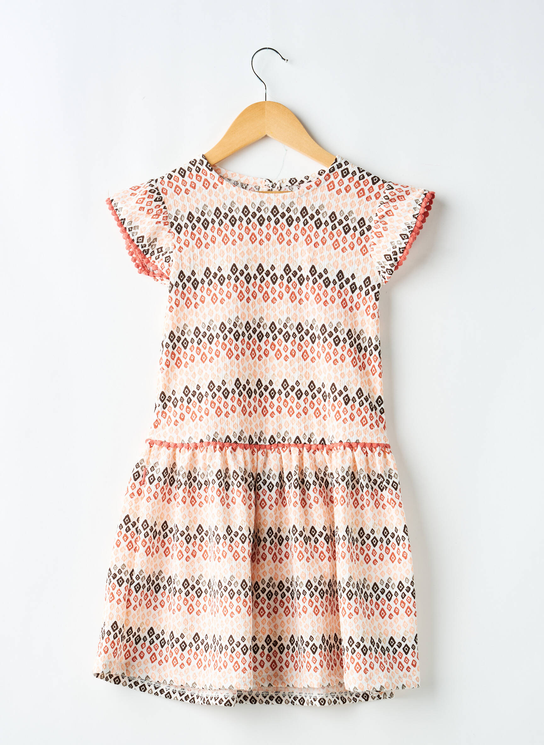 Robe mi-longue manches courtes manches courtes orange BOBOLI fille