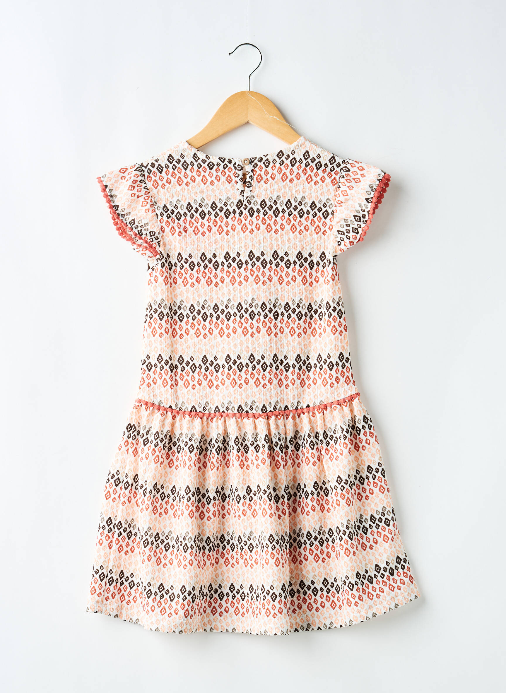 Robe mi-longue manches courtes manches courtes orange BOBOLI fille