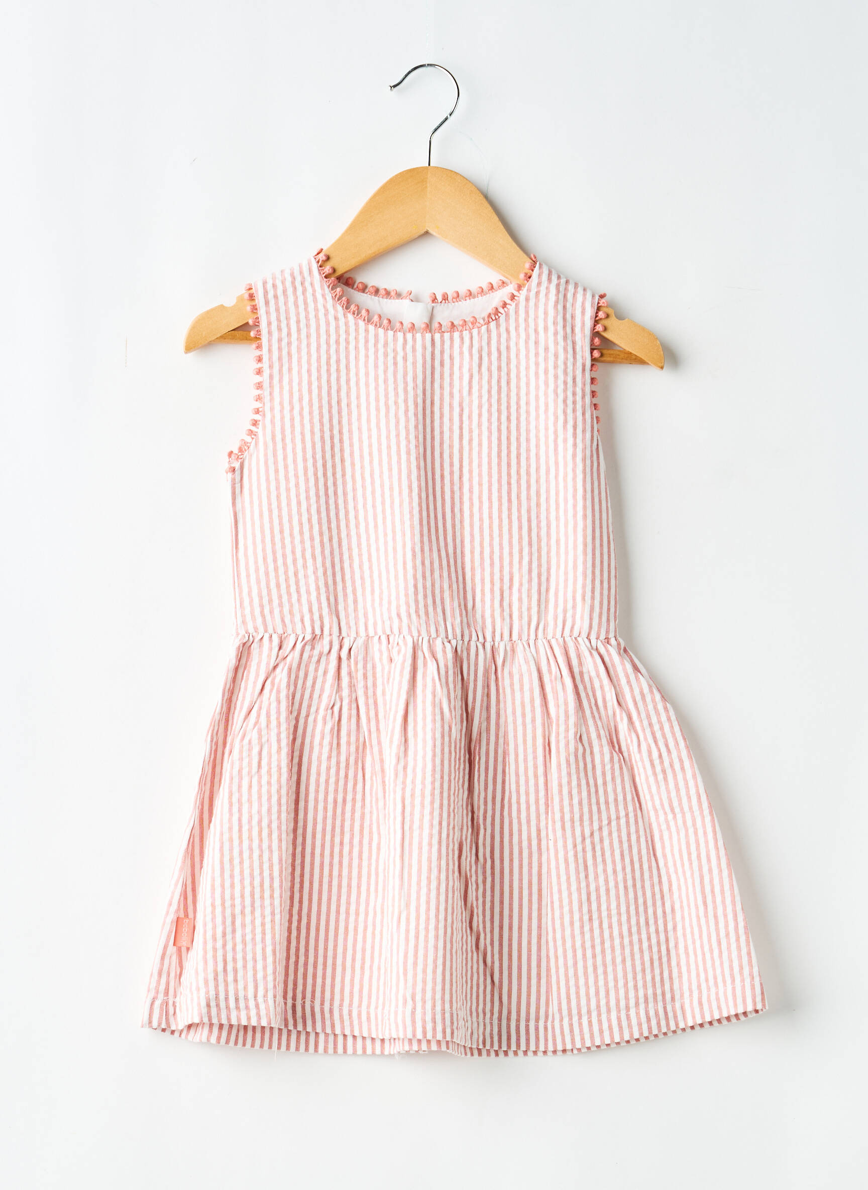 Robe mi-longue doublure manches courtes rose BOBOLI fille