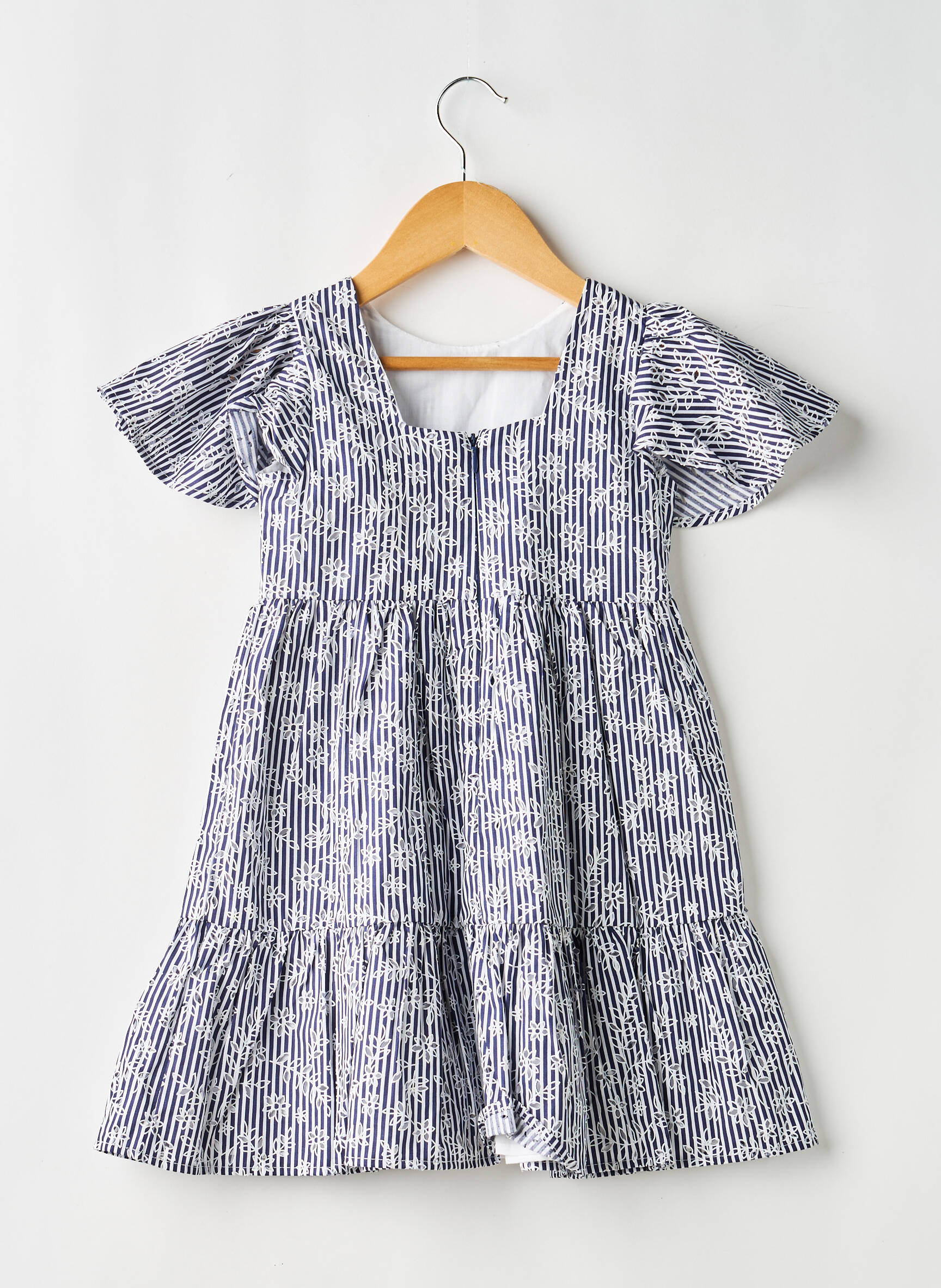 Robe mi-longue doublure manches courtes bleu MAYORAL fille