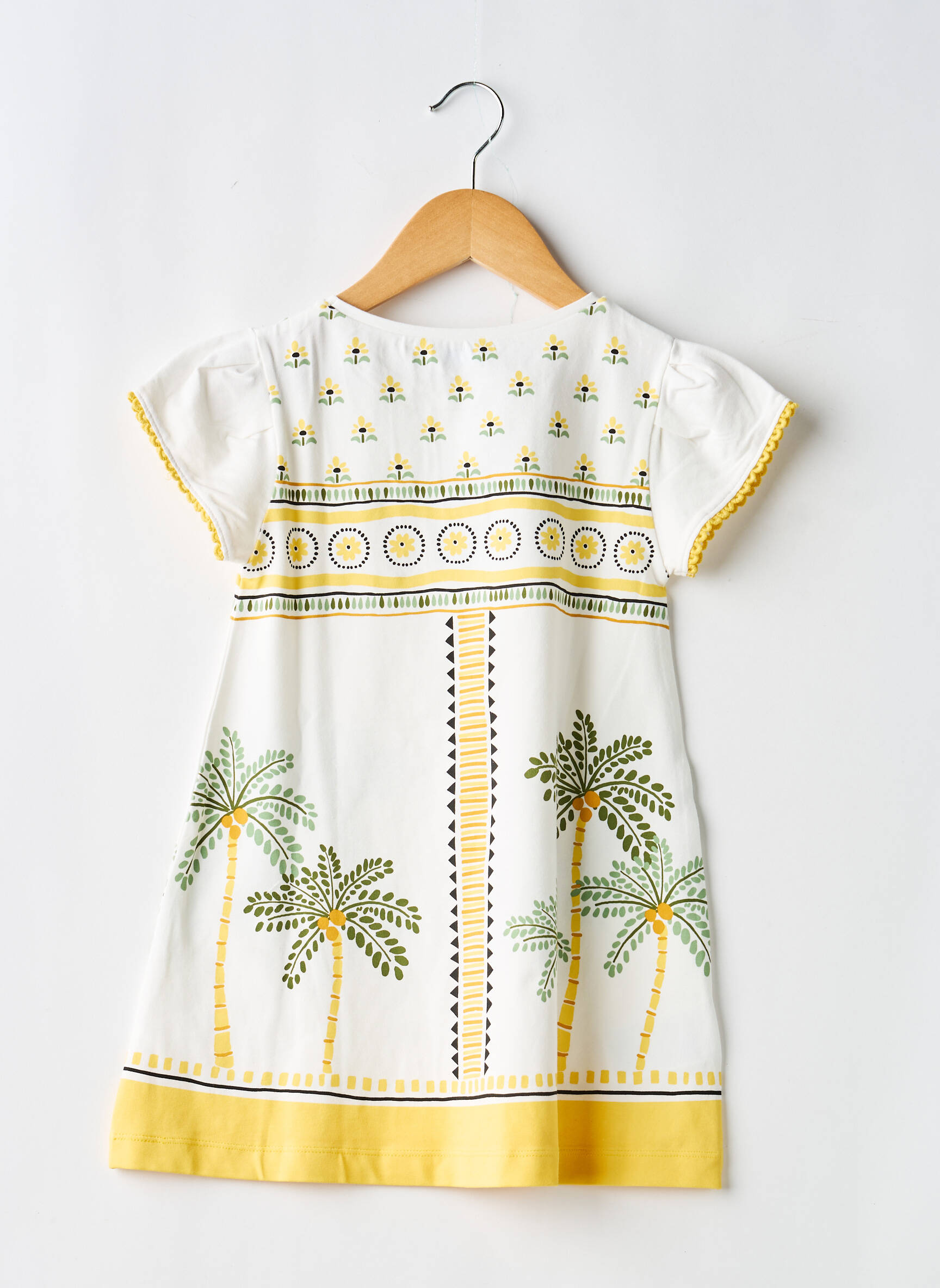 Robe mi-longue manches courtes manches courtes jaune MAYORAL fille