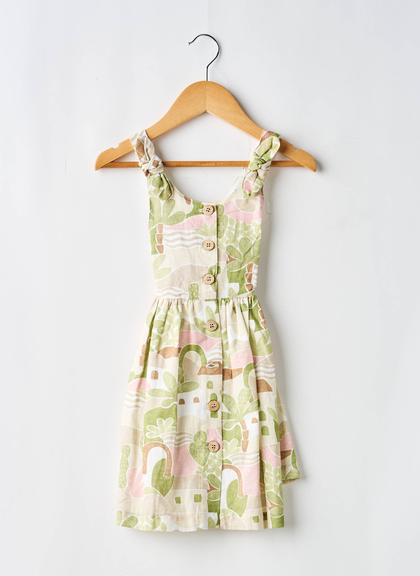Robe mi-longue fines bretelles fines bretelles vert MAYORAL fille