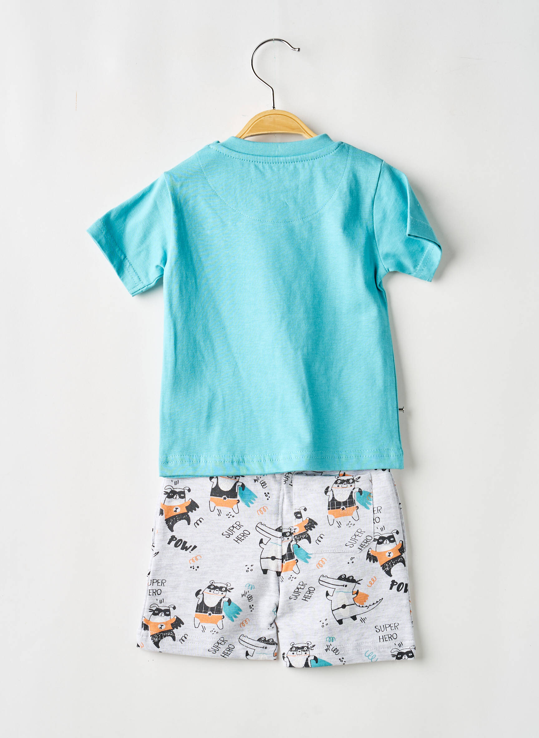 Ensemble short taille élastique bleu BABY BOL garçon