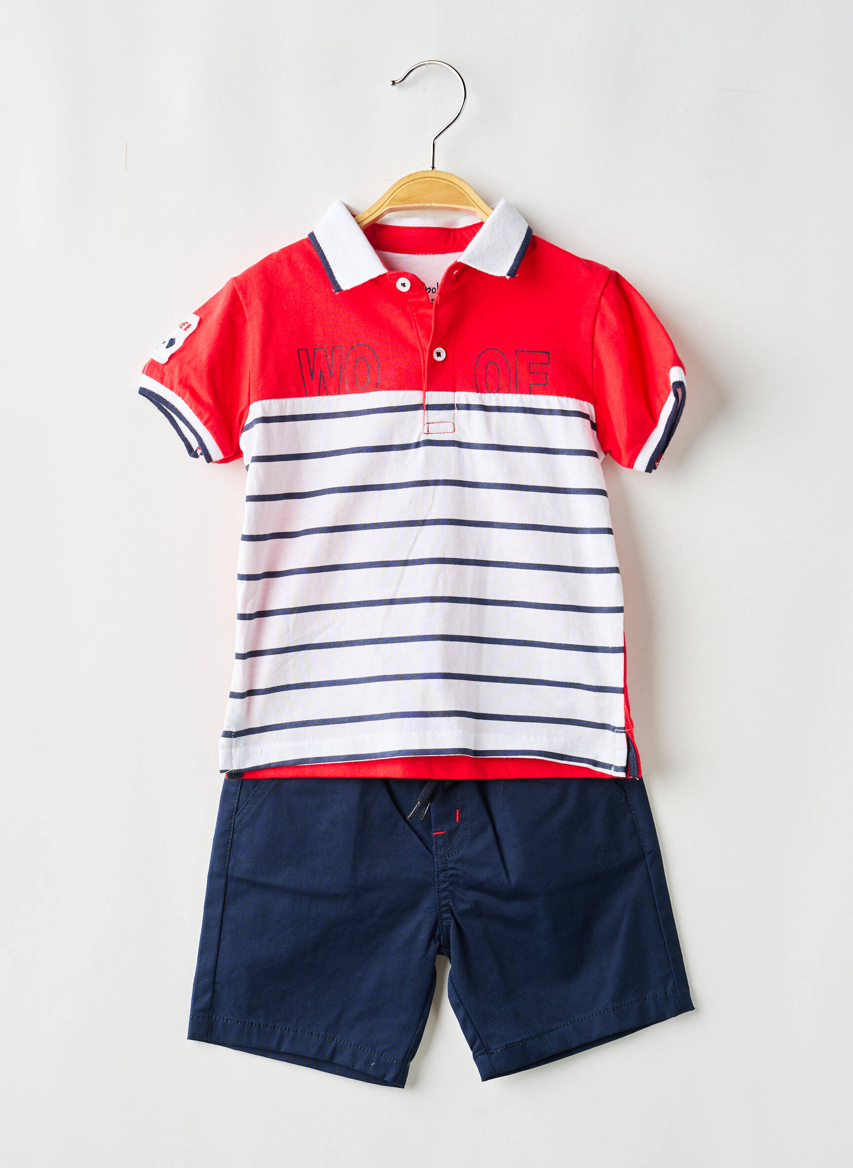 Ensemble short col polo rouge BABY BOL garçon