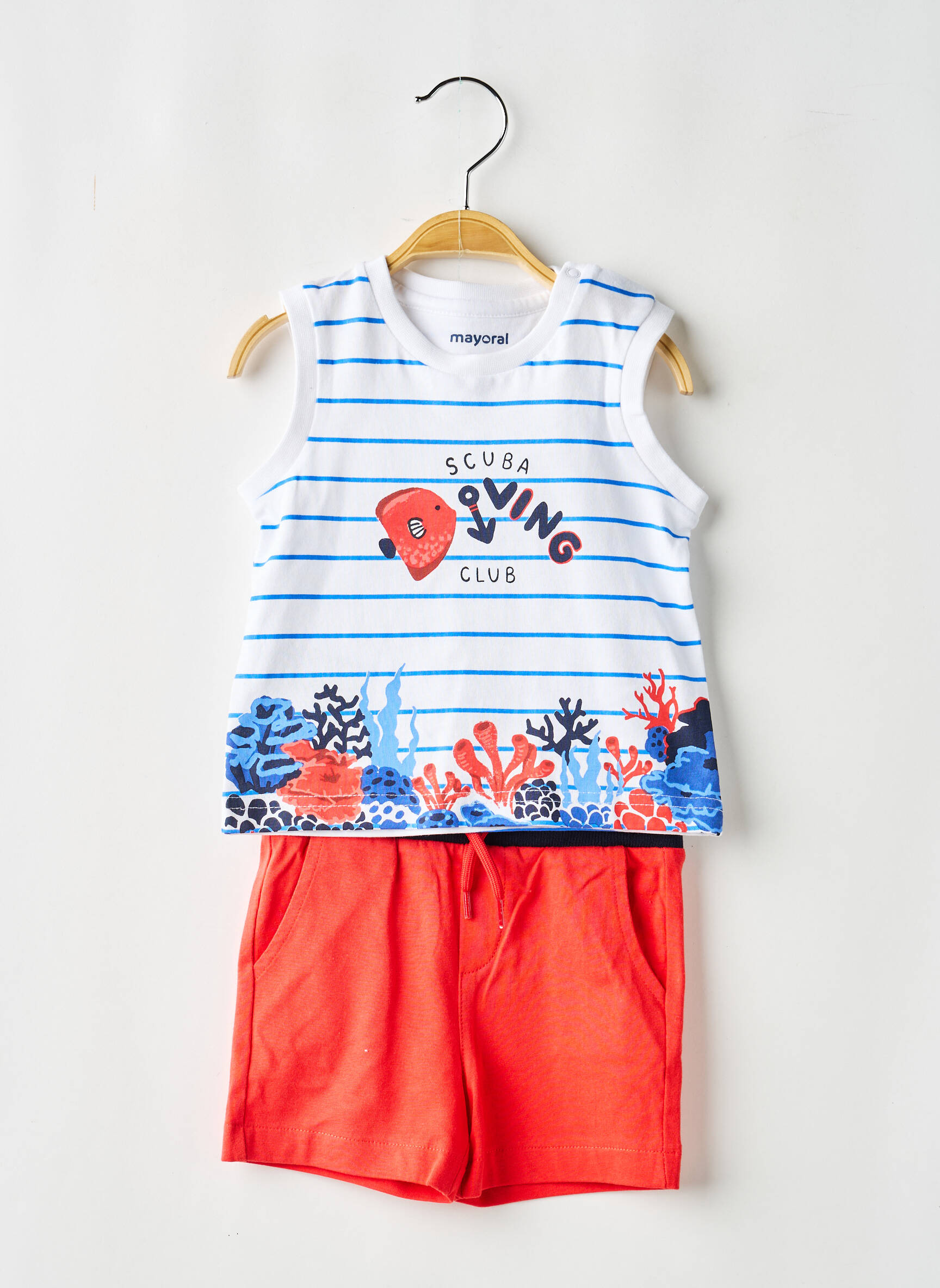 Ensemble short taille élastique bleu MAYORAL garçon
