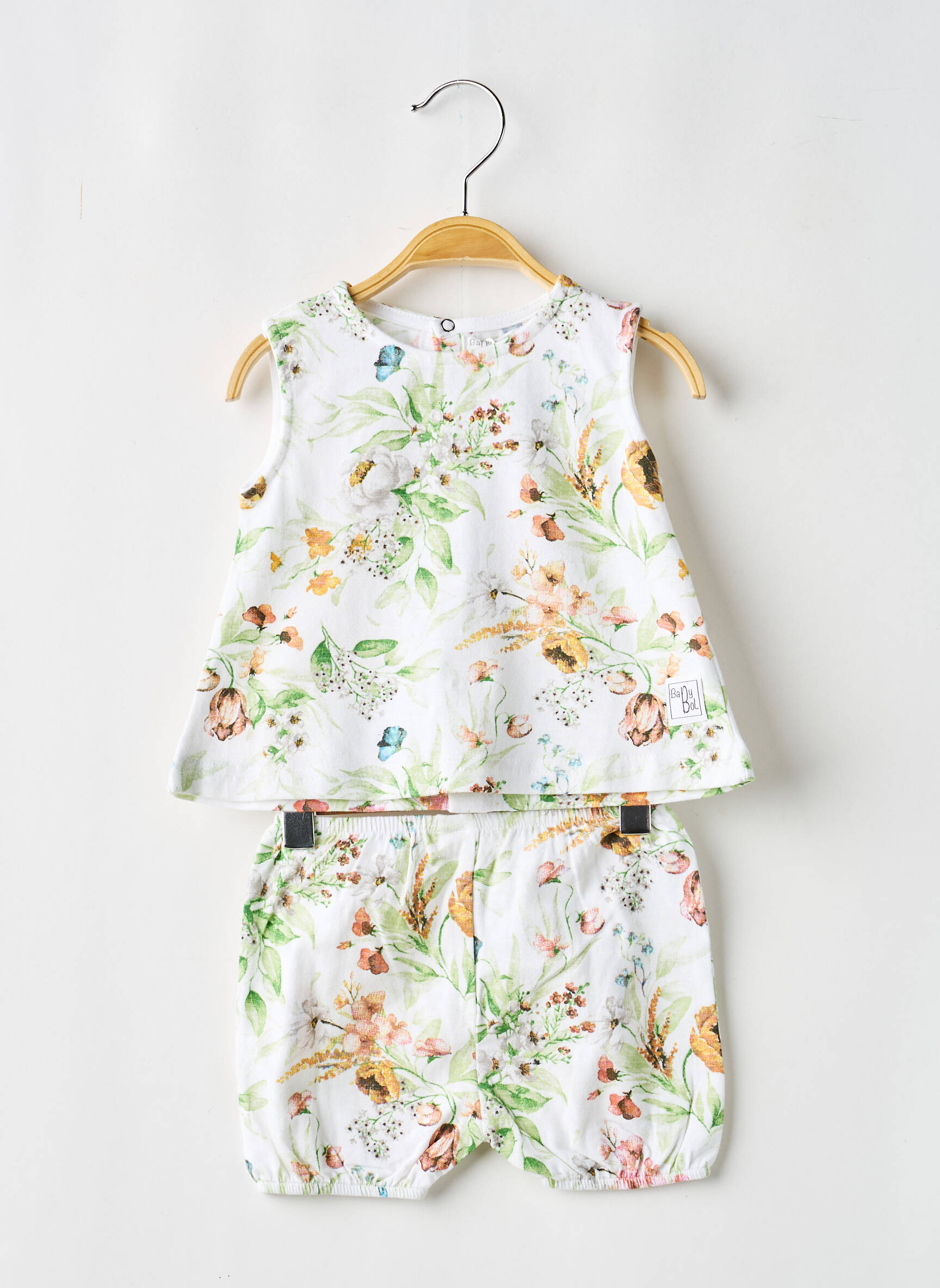 Ensemble short imprimé fleurs vert BABY BOL fille