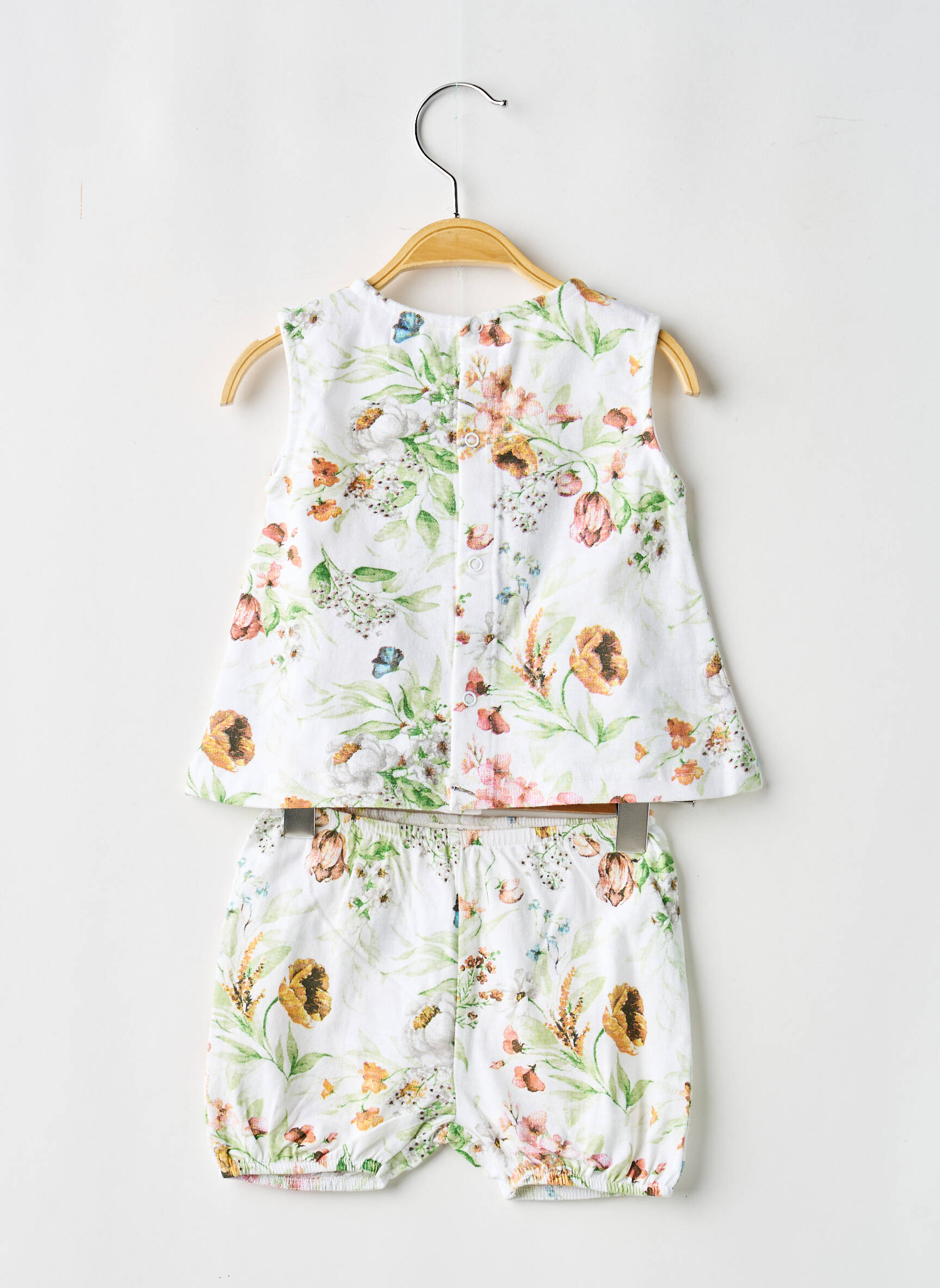 Ensemble short imprimé fleurs vert BABY BOL fille