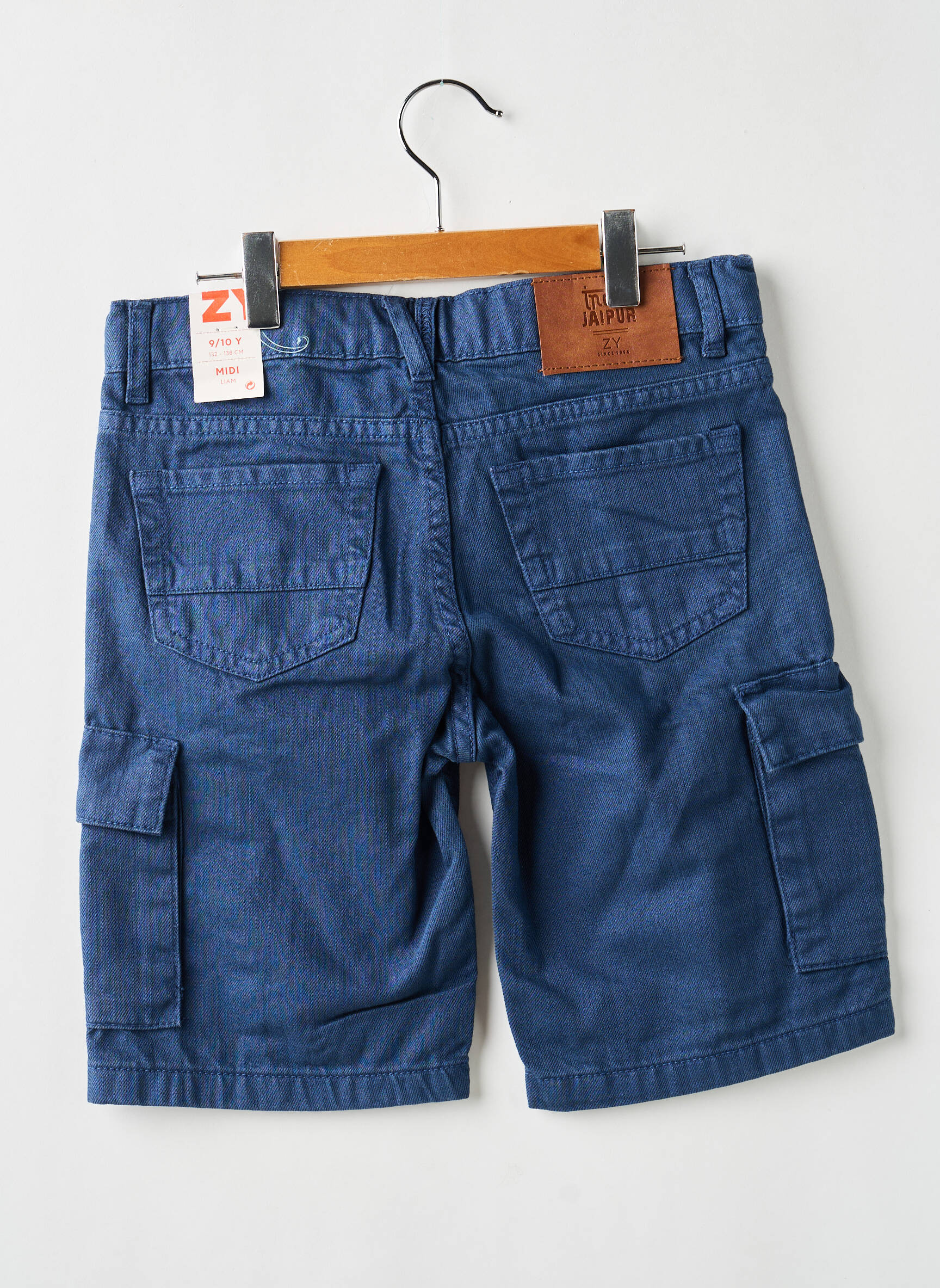 Bermuda tissage denim taille ajustable bleu ZY garçon