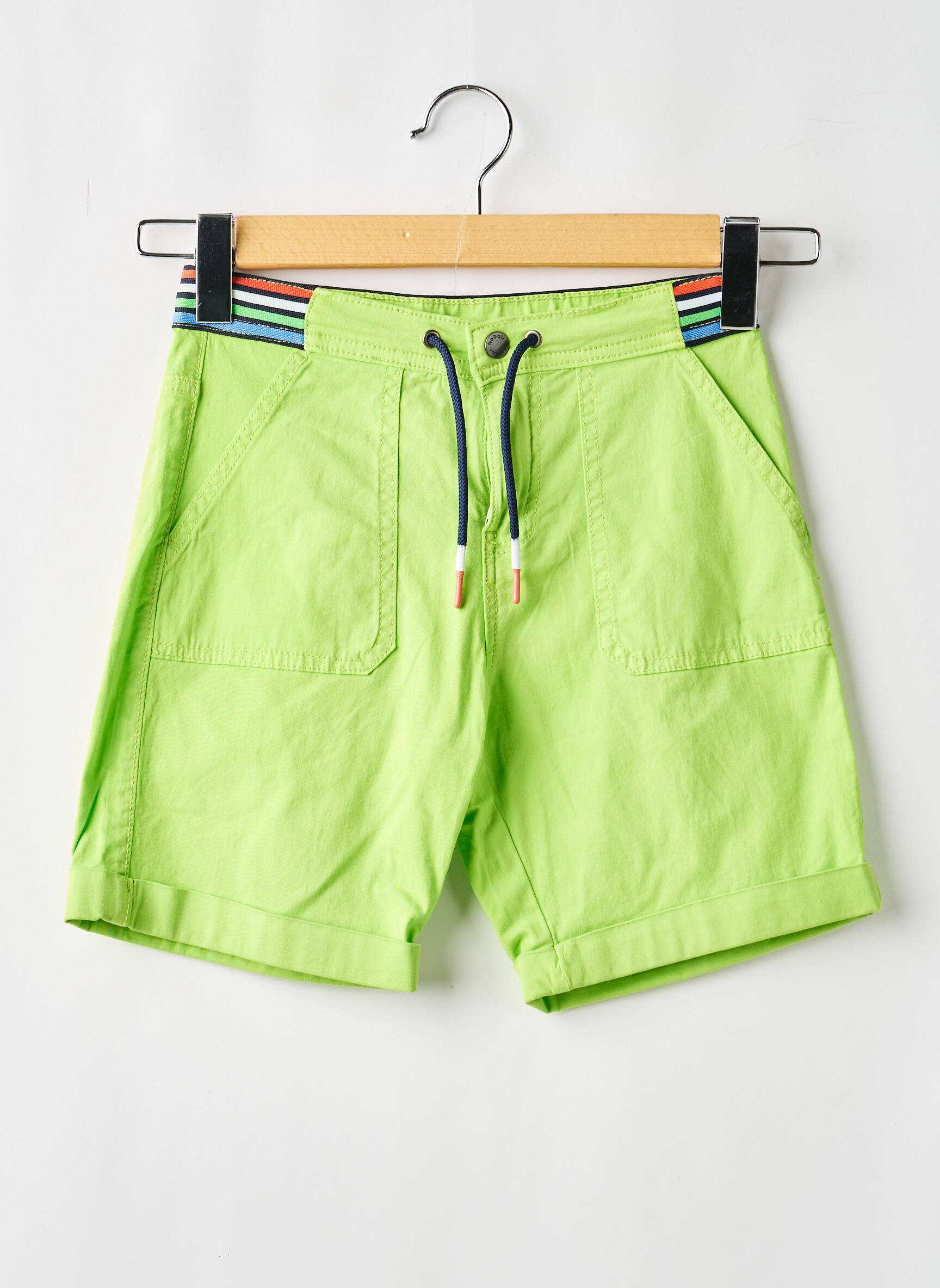 Bermuda tissage popeline taille élastique vert BOBOLI garçon