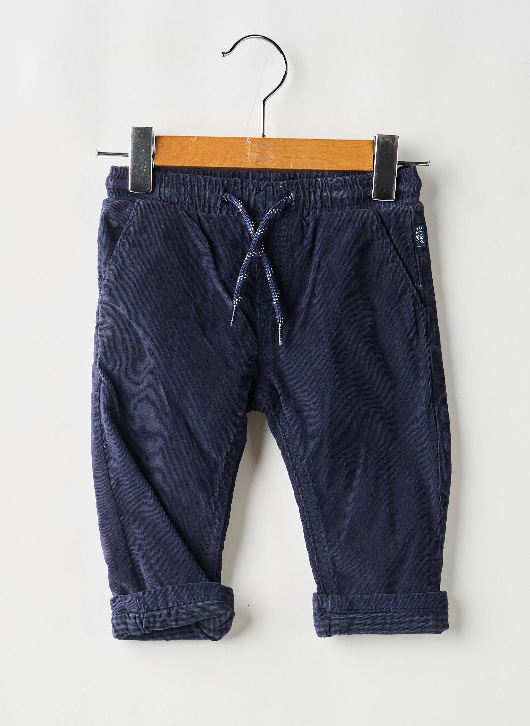 Pantalon droit fermeture liens à nouer taille élastique bleu MAYORAL garçon