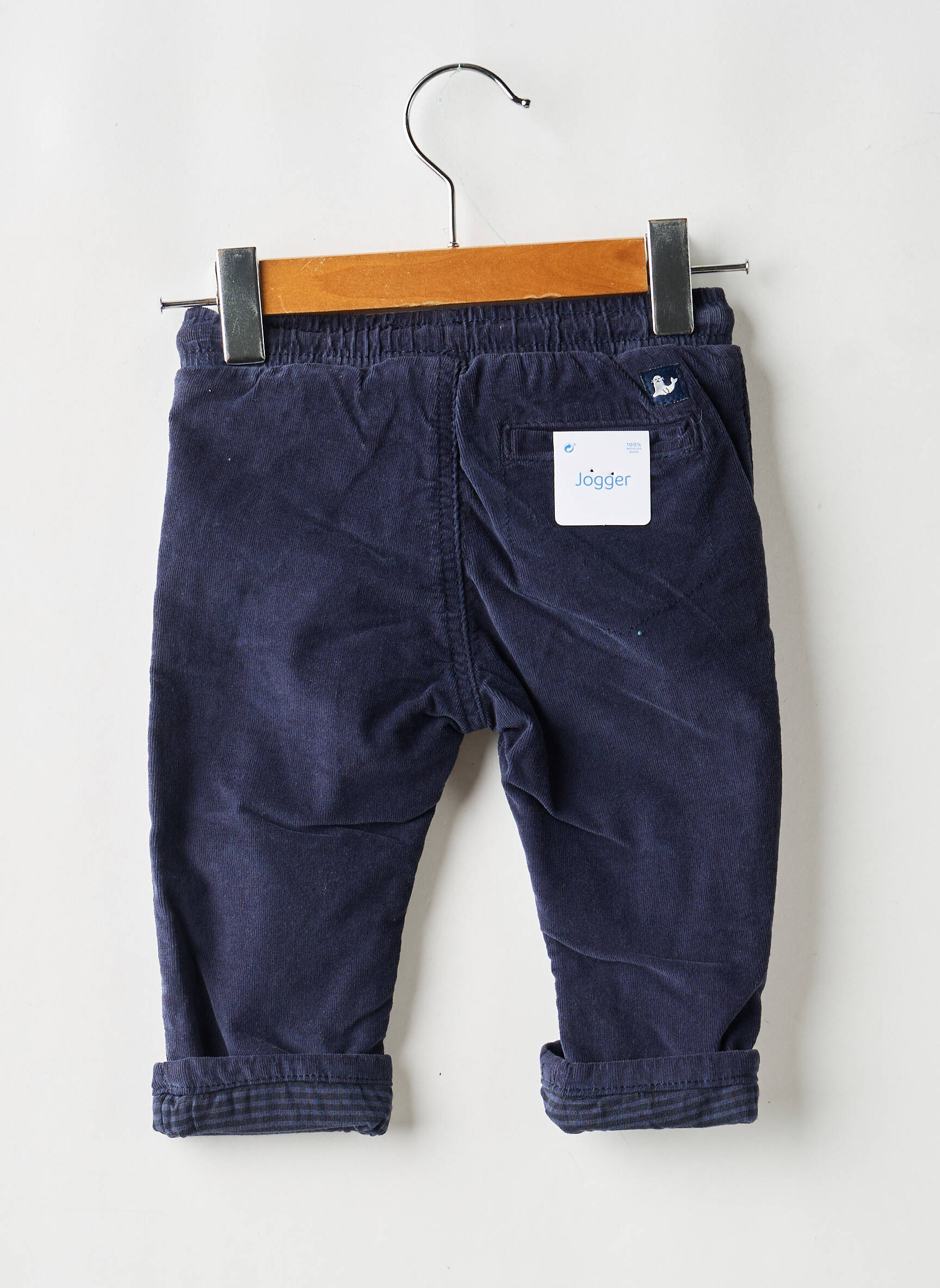 Pantalon droit fermeture liens à nouer taille élastique bleu MAYORAL garçon