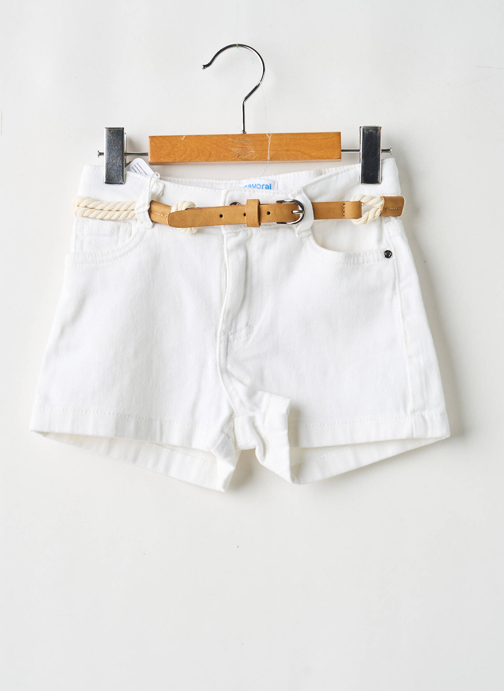 Short stretch taille ajustable blanc MAYORAL fille