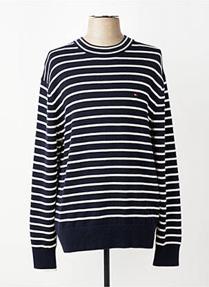 Pull col rond manches longues bleu TOMMY HILFIGER homme