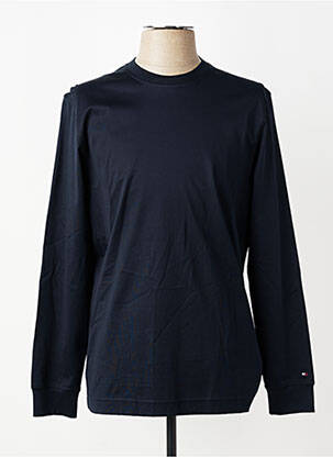 Pull col rond manches longues noir TOMMY HILFIGER homme