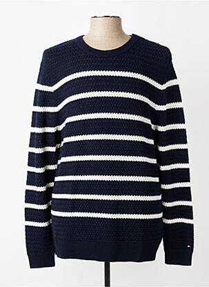 Pull col rond manches longues bleu TOMMY HILFIGER homme