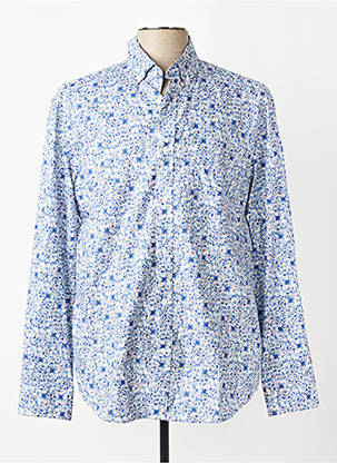 Chemise manches longues poches bleu EDEN PARK homme