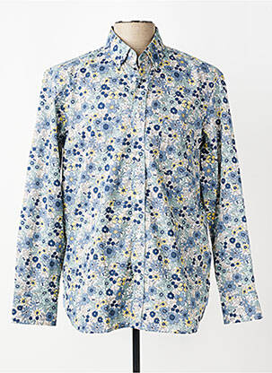 Chemise manches longues poches bleu EDEN PARK homme