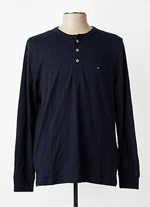 Pull stretch manches longues bleu TOMMY HILFIGER homme