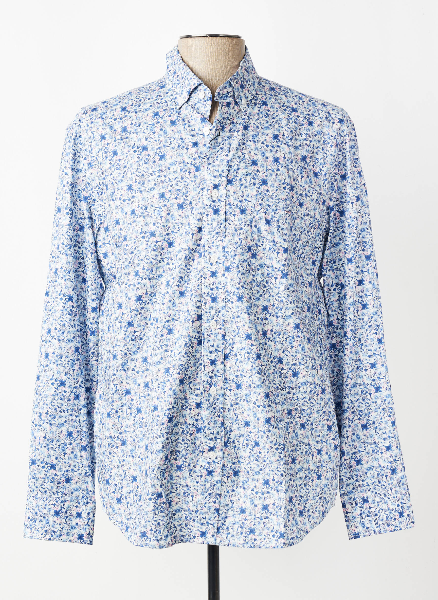 Chemise manches longues poches bleu EDEN PARK homme