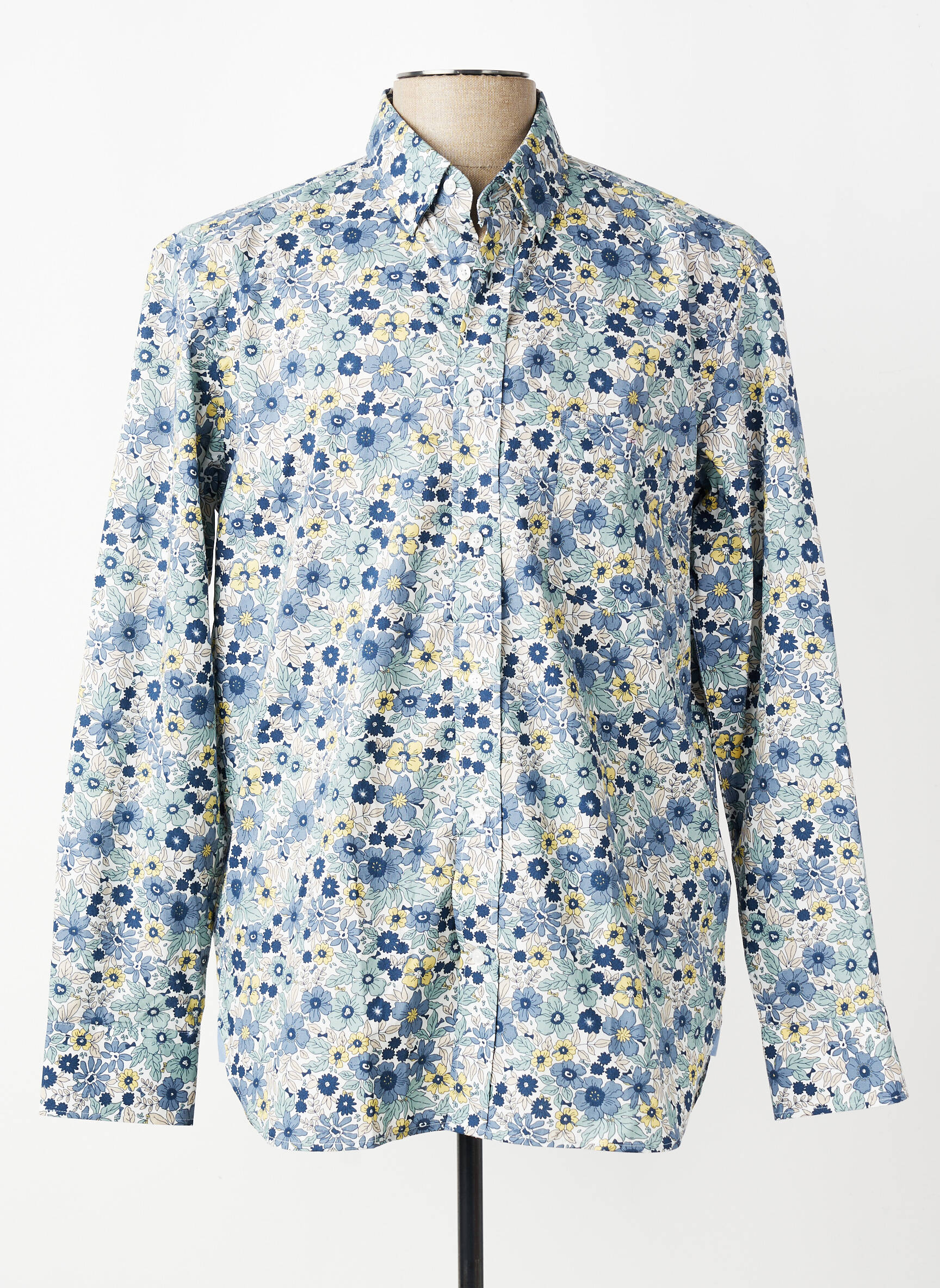 Chemise manches longues poches bleu EDEN PARK homme