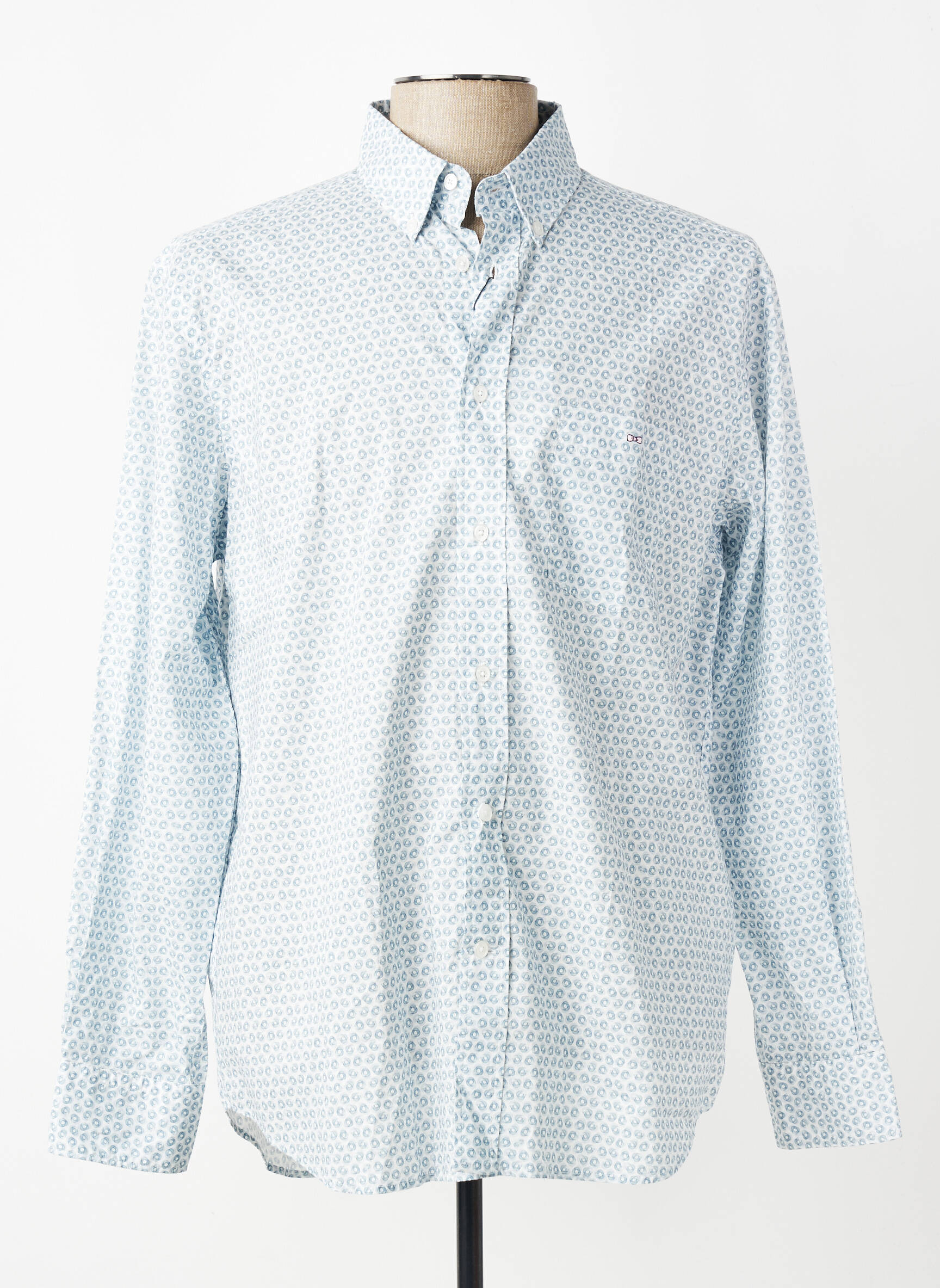 Chemise manches longues poches bleu EDEN PARK homme