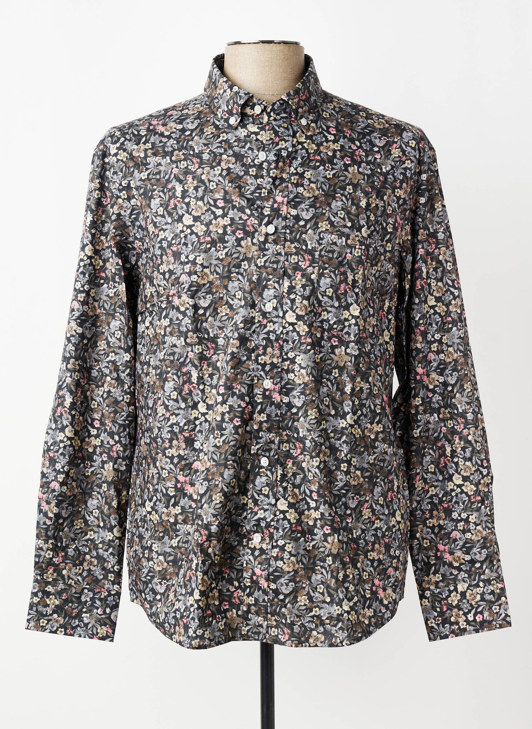 Chemise manches longues poches gris EDEN PARK homme