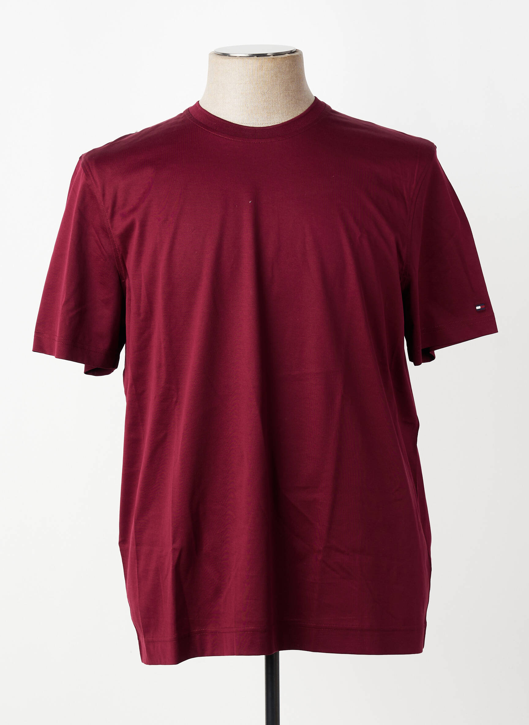 T-shirt broderie manches courtes rouge TOMMY HILFIGER homme