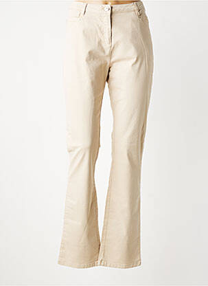Pantalon droit tissage popeline taille normale beige DIANE LAURY femme