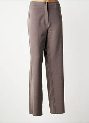 Pantalon droit tissage crêpe taille normale gris QUATTRO femme