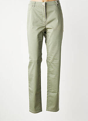 Pantalon slim tissage popeline taille normale vert TONI femme
