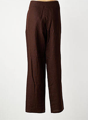 Pantalon droit tissage crêpe taille normale marron QUATTRO femme