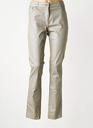 Pantalon slim tissage enduit taille normale vert LAUREN VIDAL femme