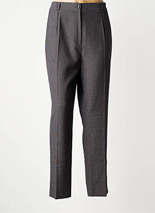Pantalon droit taille à pinces taille haute gris ELSSA femme
