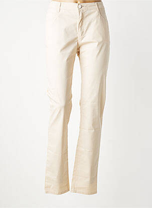 Pantalon slim taille haute taille haute beige YOULINE femme