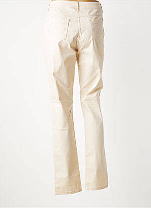 Pantalon slim taille haute taille haute beige YOULINE femme